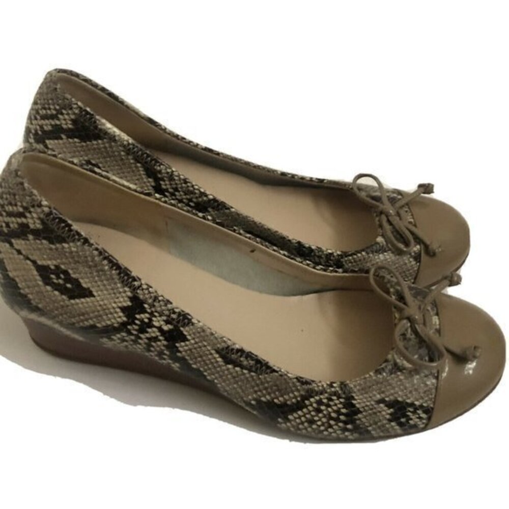 Cole Haan Womens Leather Shoes 8aa Snakeskin Wedge